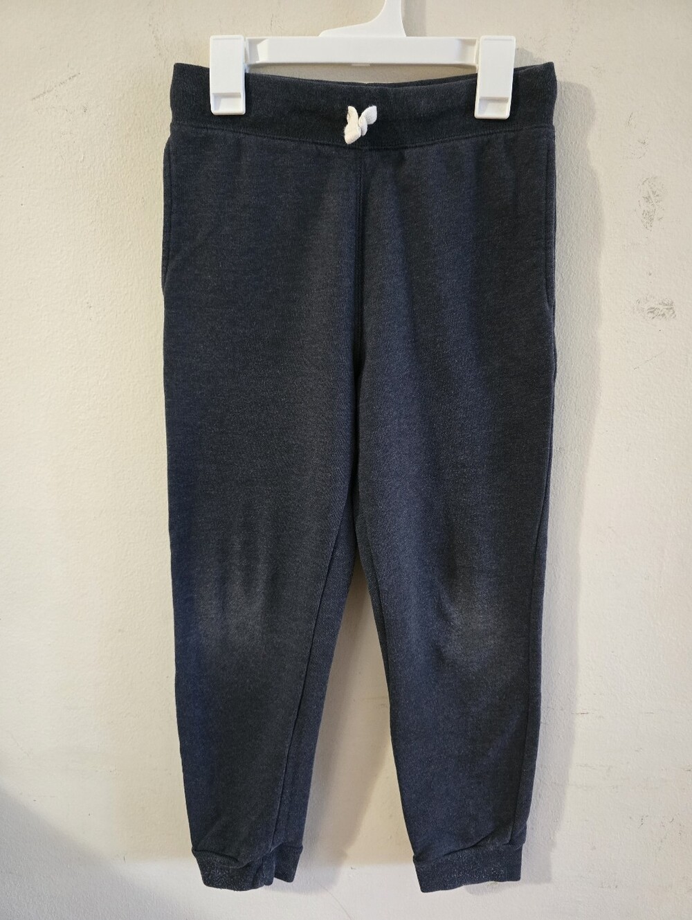The Children's Place Boys' Jogger Sweatpants L 10/12 Gray Fleece Cuffed Pull Ons